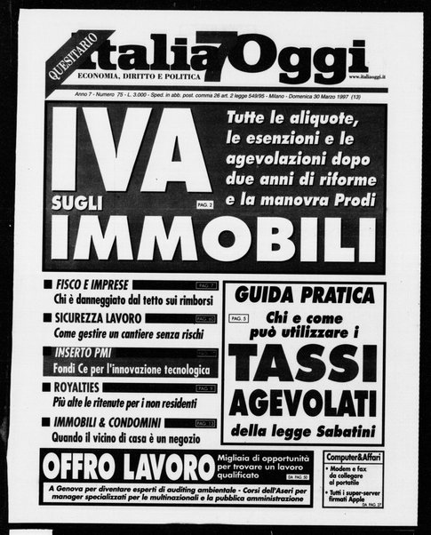 Italia oggi : quotidiano di economia finanza e politica